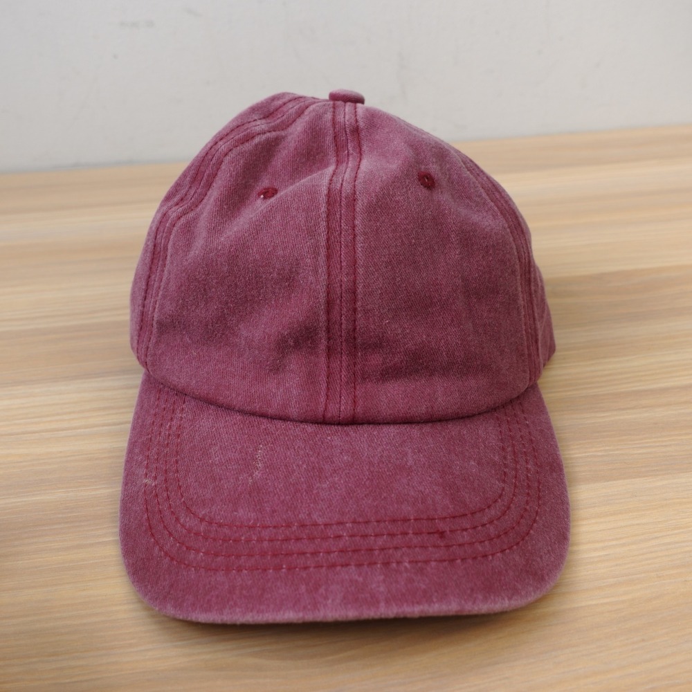 Lift Down Baseball Cap Mens XL Maroon Red Washed Cotton Adjustable Unstructured